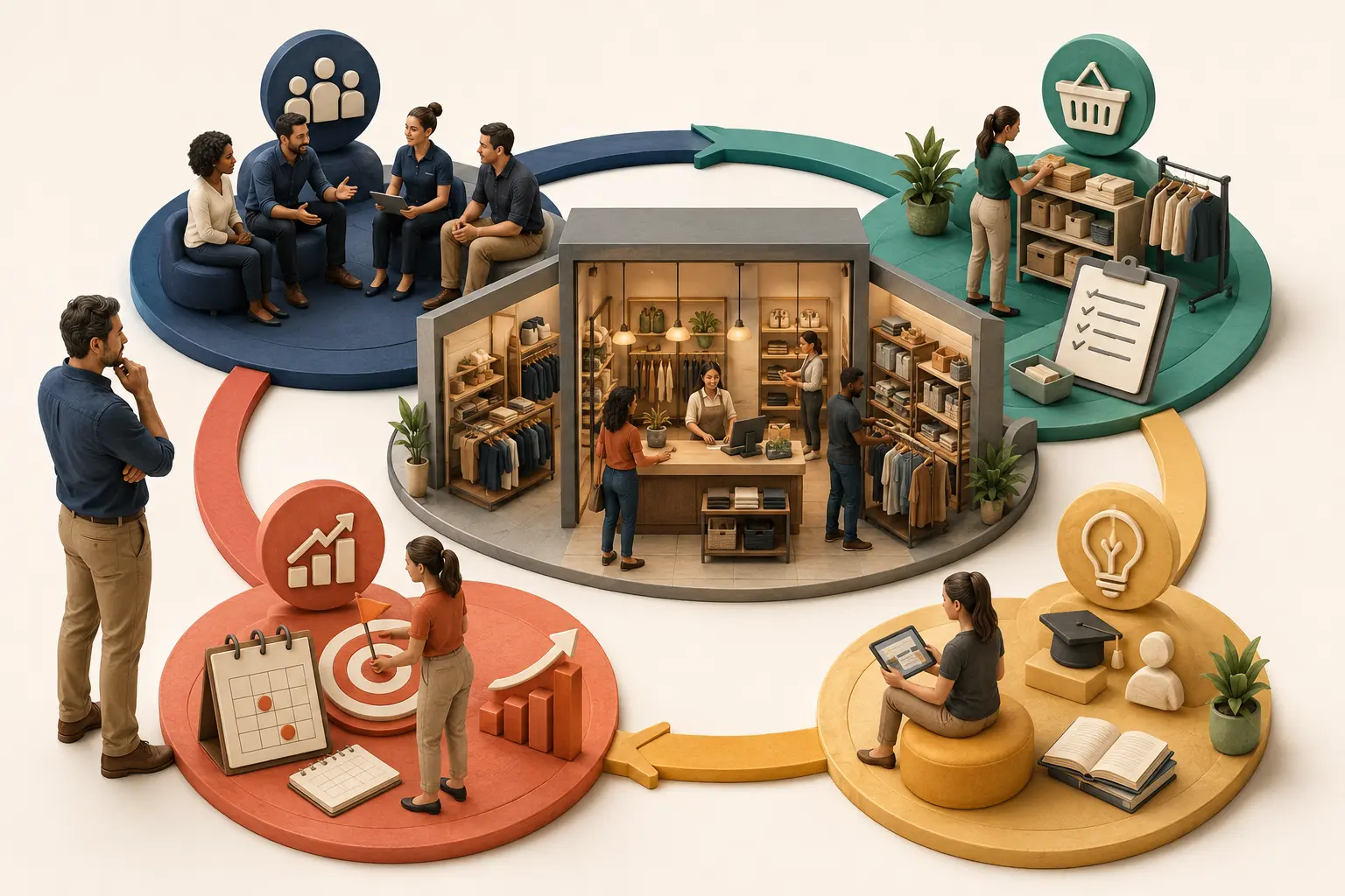 Ecossistema do Método L.O.J.A. conectando equipe, processos e resultados
